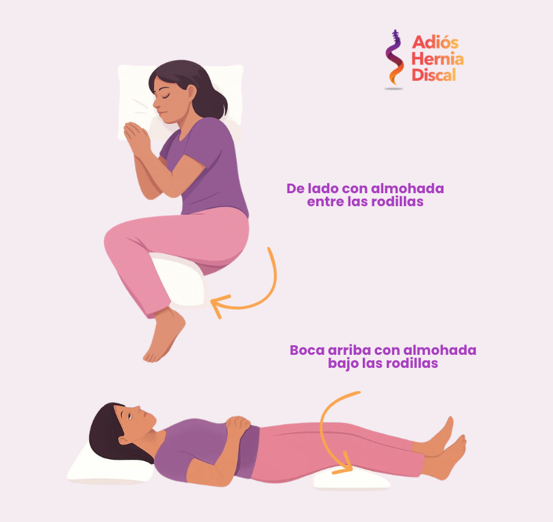 posturas para dormir con hernia discal | Adiós hernia discal